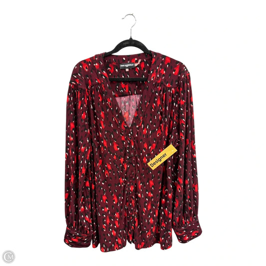 Blouse Designer By Karl Lagerfeld In Geometric Pattern, Size: 2x