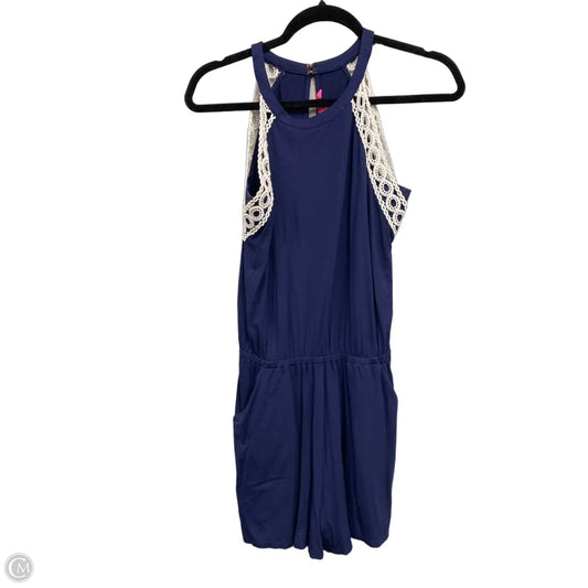 Romper Designer By Lilly Pulitzer In Blue & White, Size: Xs
