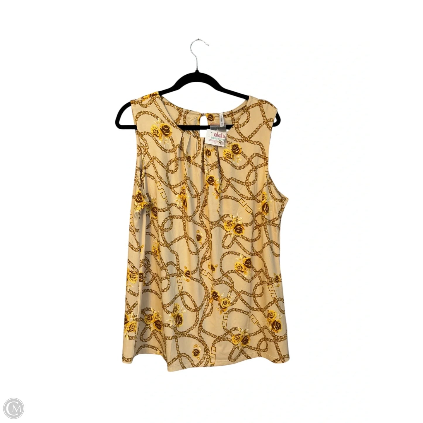 Blouse Sleeveless By Clothes Mentor In Gold & Tan, Size: 3x