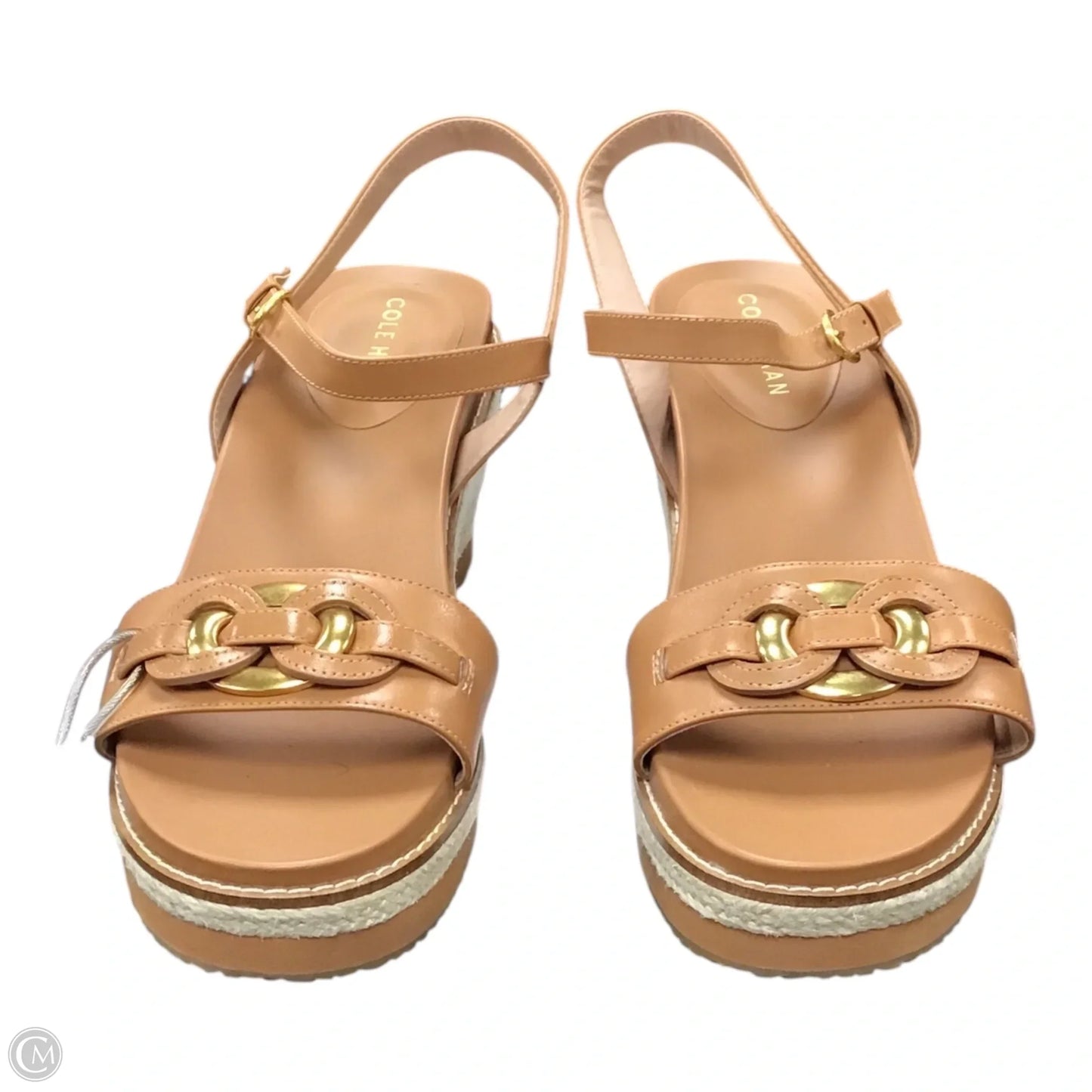 Sandals Heels Wedge By Cole-haan In Brown, Size: 9.5