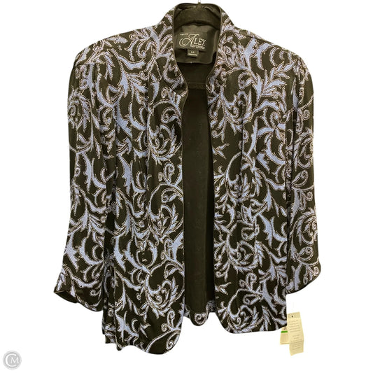 Cardigan By Alex Evenings In Black & Blue, Size: Lp