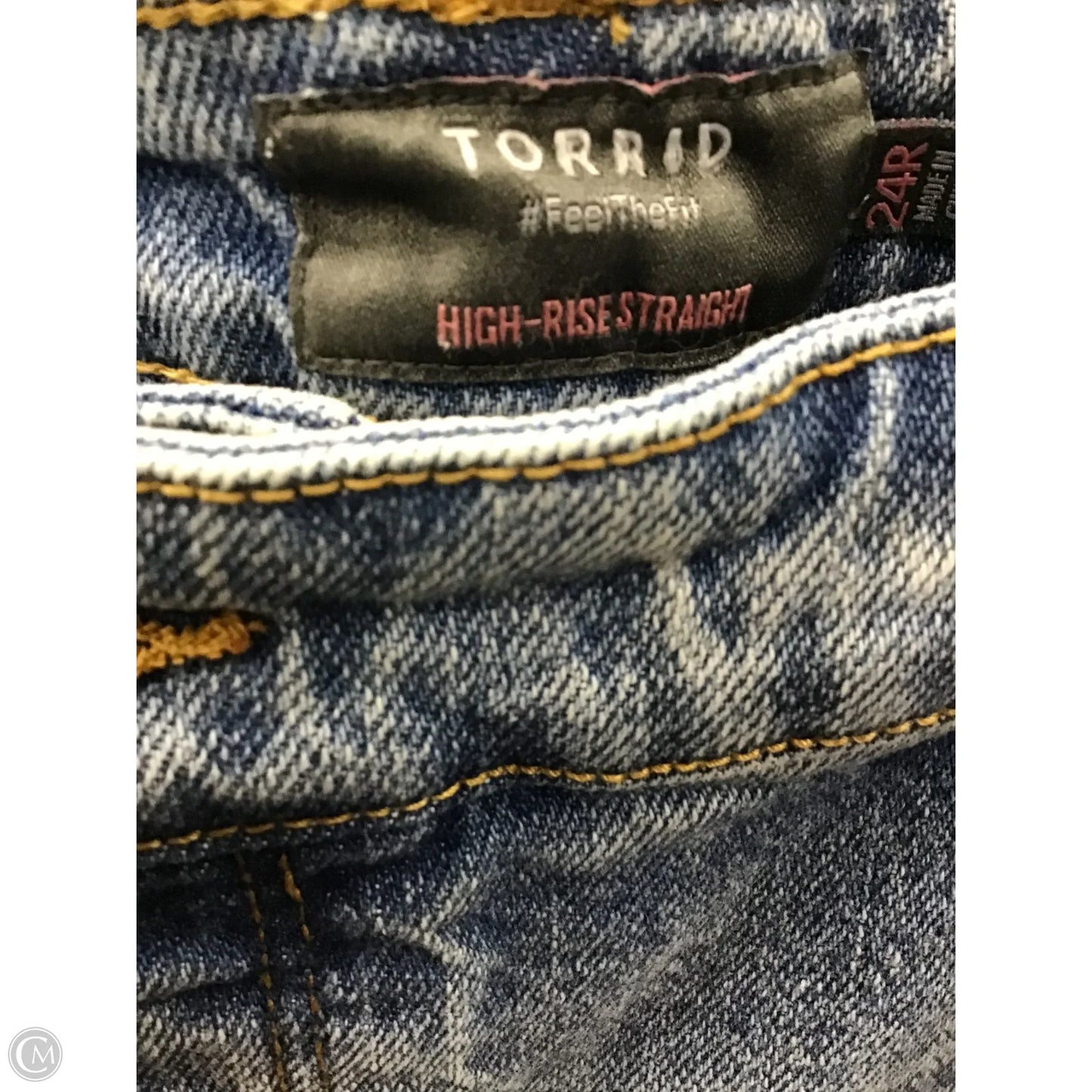 Jeans Straight By Torrid In Blue & Brown, Size: 3x