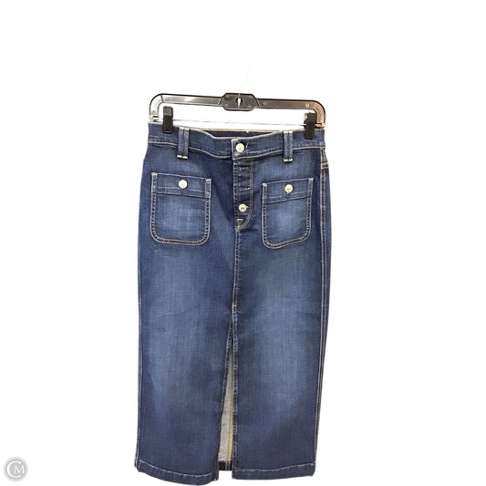 Skirt Midi By 7 For All Mankind In Blue, Size: 10