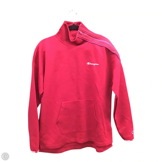 Athletic Sweatshirt Collar By Champion In Red, Size: M