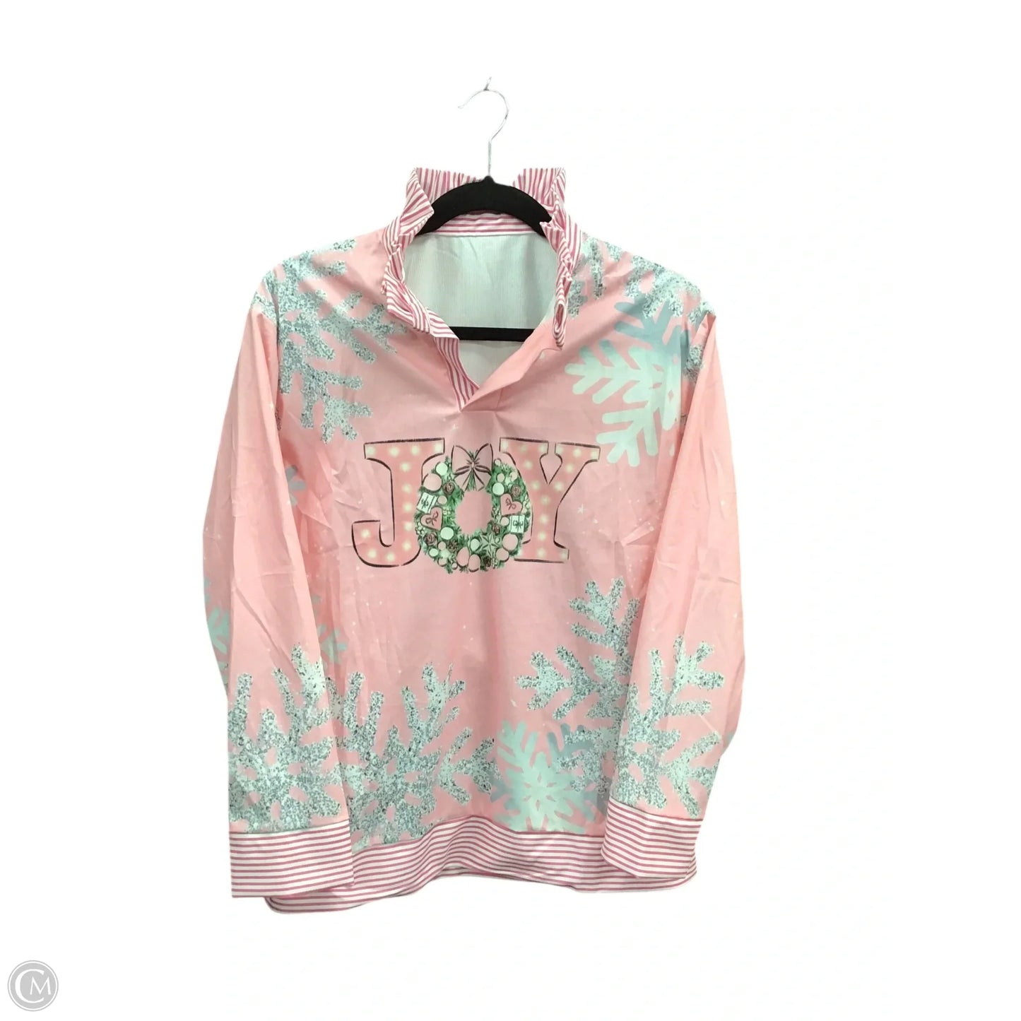 Top Long Sleeve By Clothes Mentor In Grey & Pink, Size: S