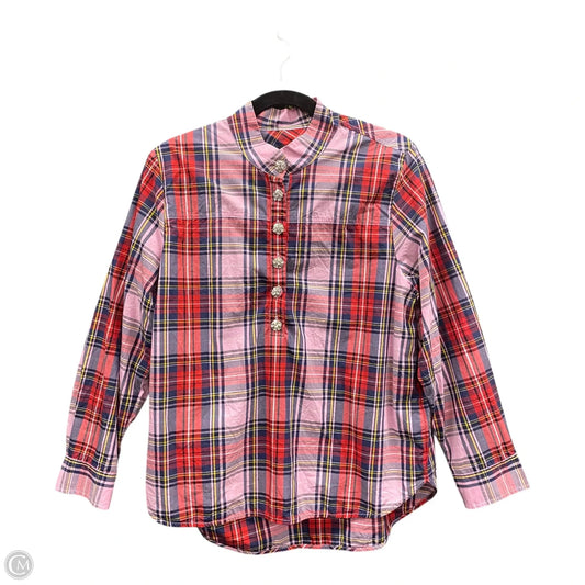 Top Long Sleeve By J. Crew In Plaid Pattern, Size: 12