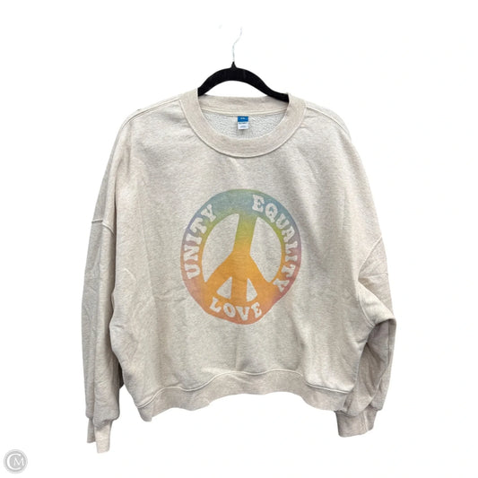 Sweatshirt Crewneck By Old Navy In Tan, Size: Xxl
