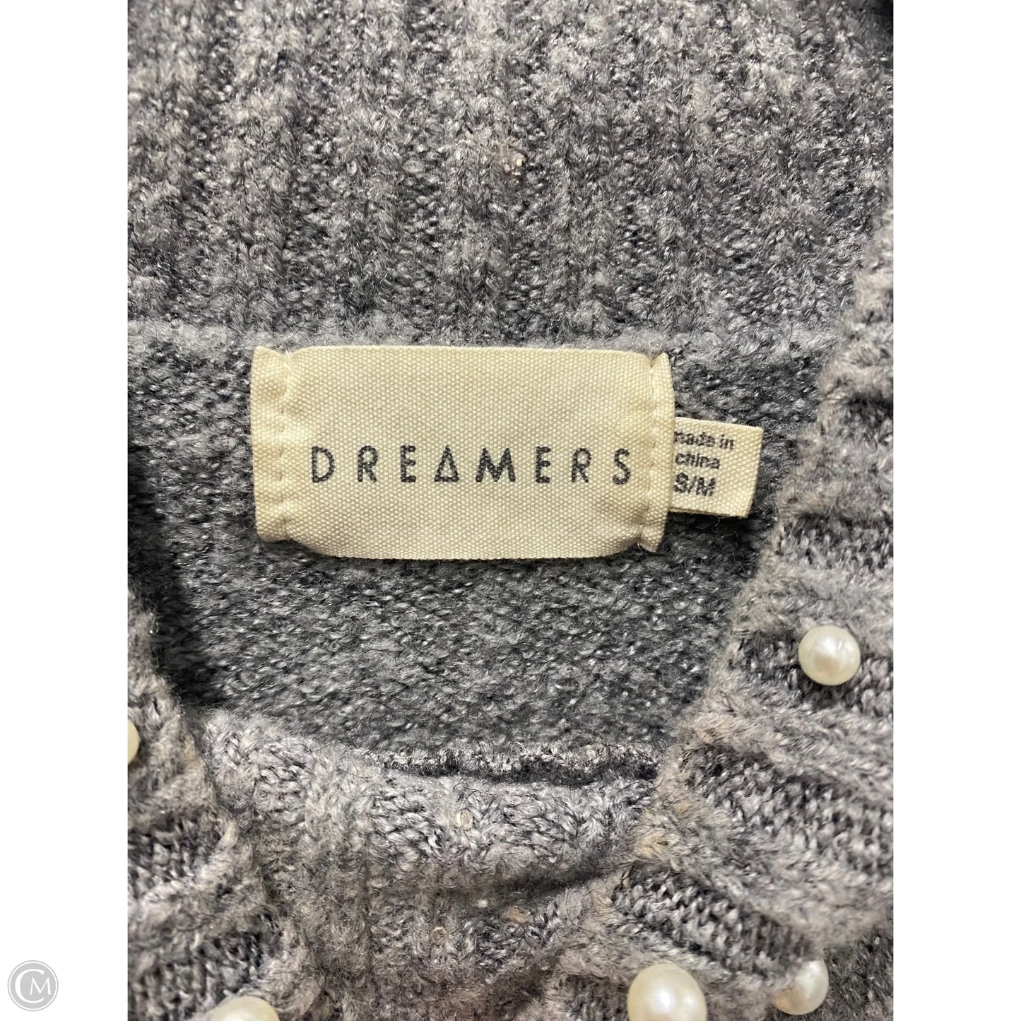 Sweater By Dreamers In Cream & Grey, Size: S