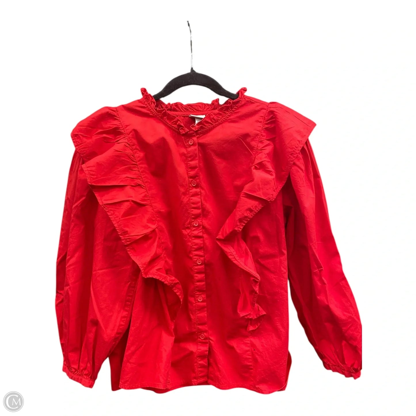 Blouse 3/4 Sleeve By A New Day In Red, Size: Xxl