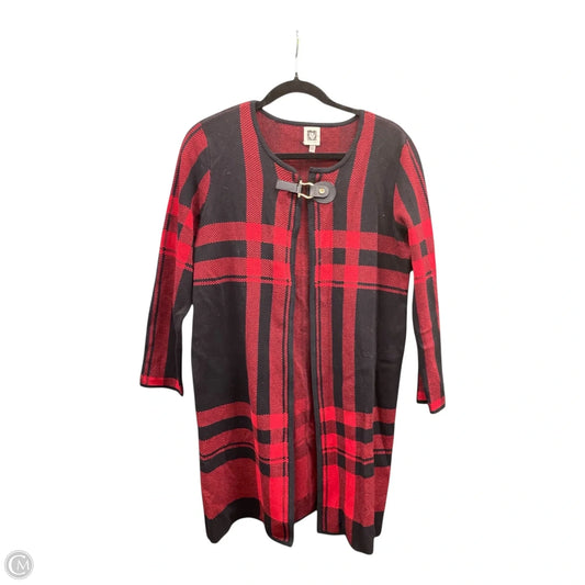 Cardigan By Anne Klein In Black & Red, Size: L