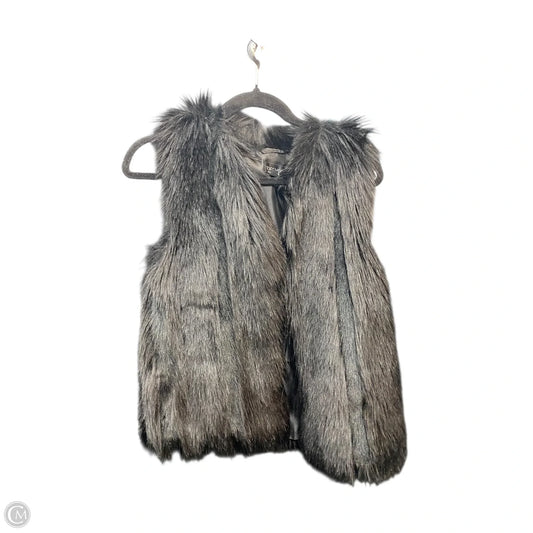 Vest Faux Fur & Sherpa By Top Shop In Black, Size: 4