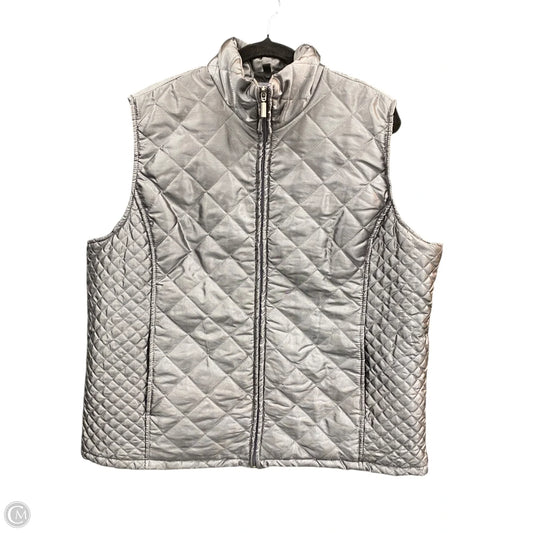 Vest Puffer & Quilted By Jane Ashley In Grey, Size: 3x
