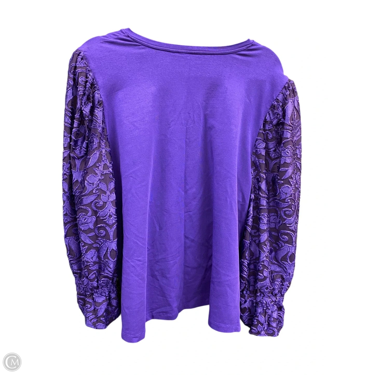 Blouse 3/4 Sleeve By Chicos In Purple, Size: Xxl