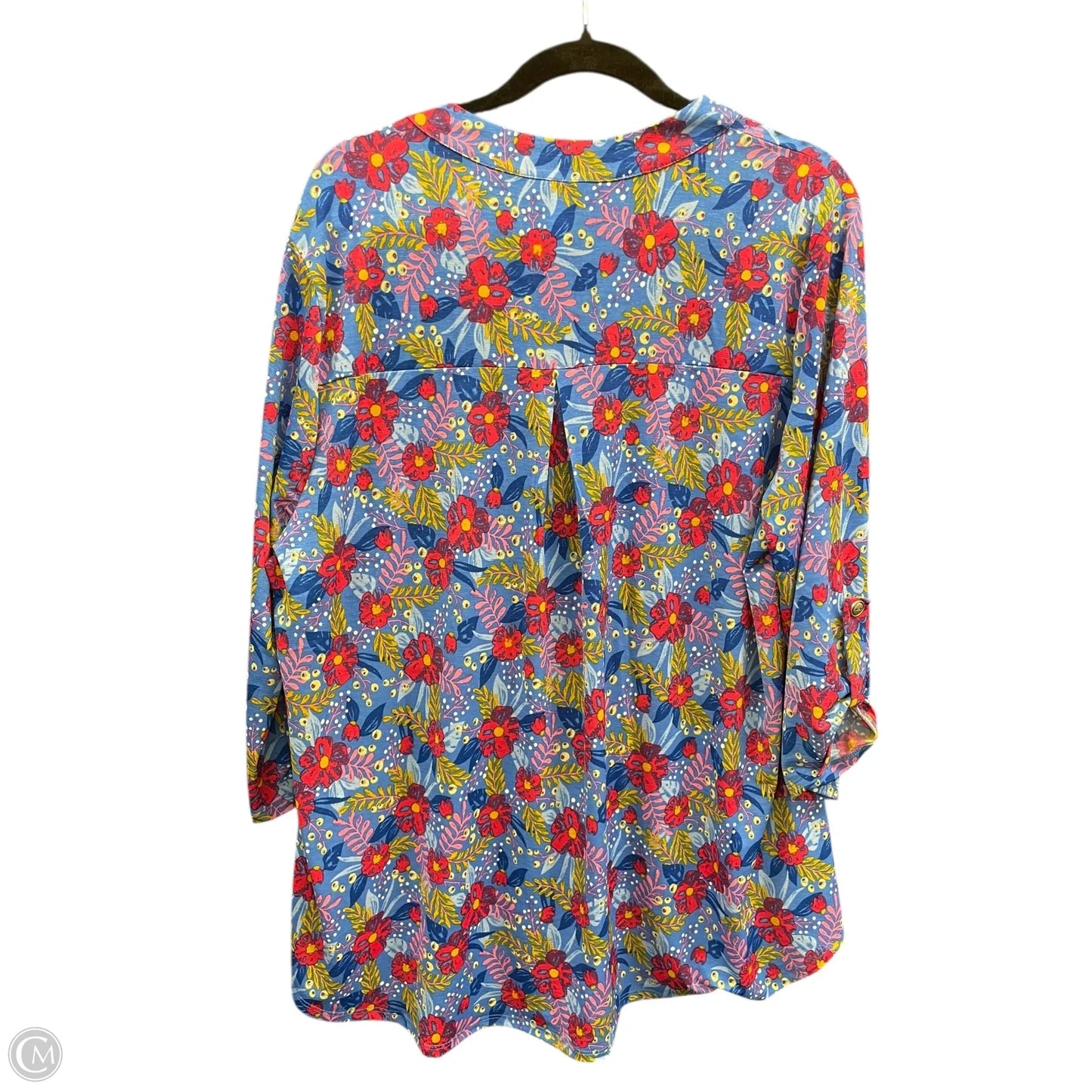 Blouse 3/4 Sleeve By Dear Scarlett In Floral Print, Size: 2x