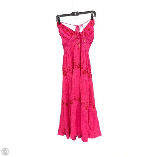 Dress Casual Midi By Free People In Pink & Red, Size: Xs