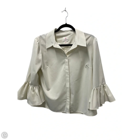 Blouse 3/4 Sleeve By Julie Brown In Cream, Size: 12