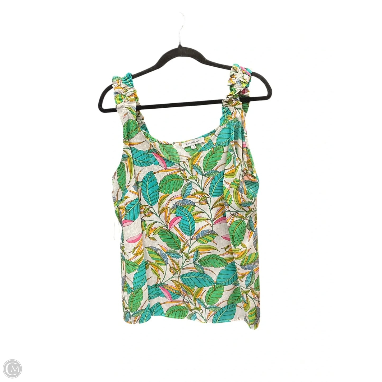 Top Sleeveless By Rose And Olive In Tropical Print, Size: 1x