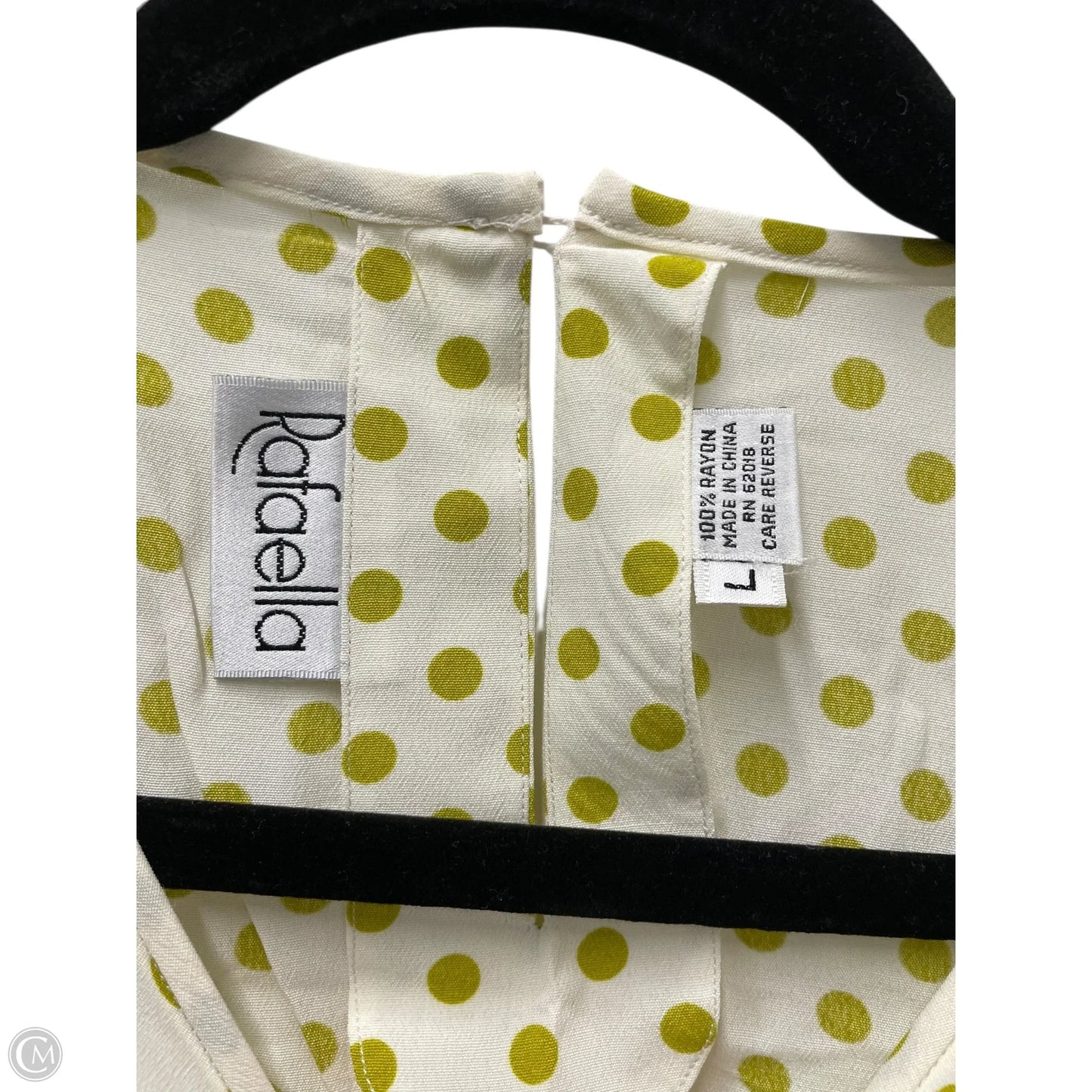 Top Short Sleeve By Rafaella In Polkadot Pattern, Size: L