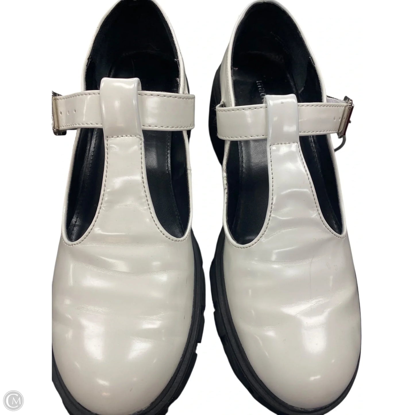 Shoes Heels Block By Madden Girl In Black & White, Size: 9