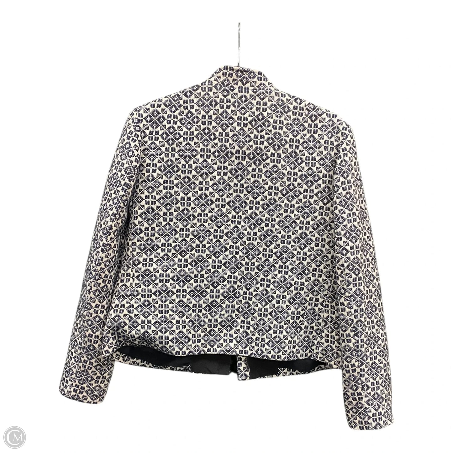 Blazer Designer By Tory Burch In Blue & White, Size: 12