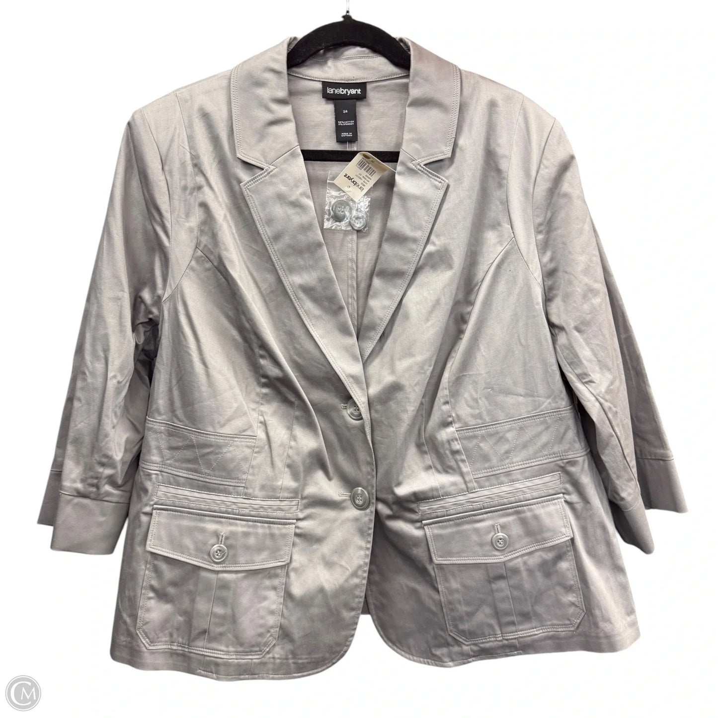 Blouse 3/4 Sleeve By Lane Bryant In Grey, Size: 24