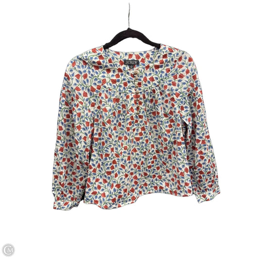Top Long Sleeve By J. Crew In Floral Print, Size: S