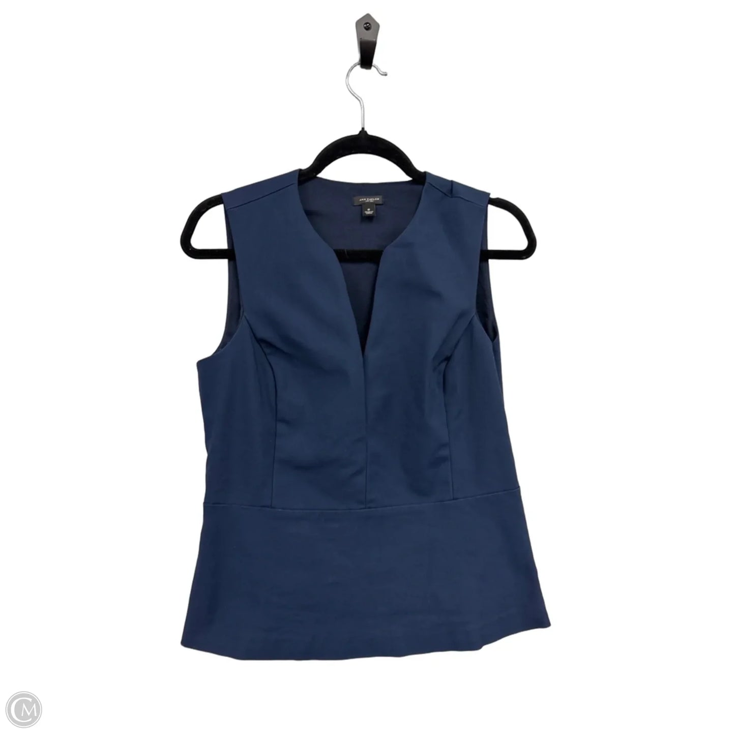 Blouse Sleeveless By Ann Taylor In Navy, Size: 8