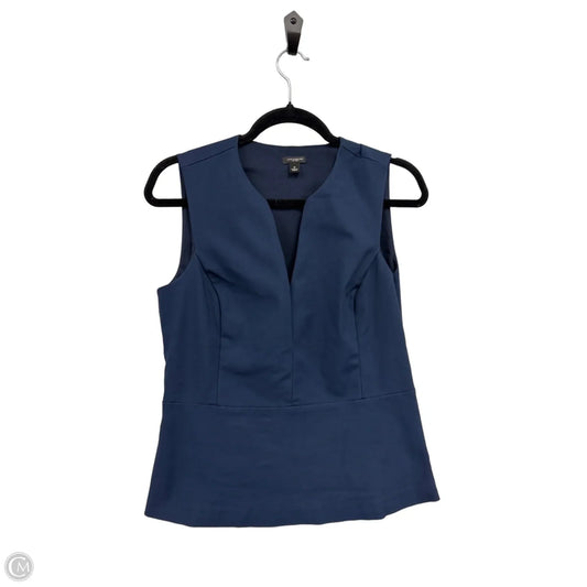 Blouse Sleeveless By Ann Taylor In Navy, Size: 8
