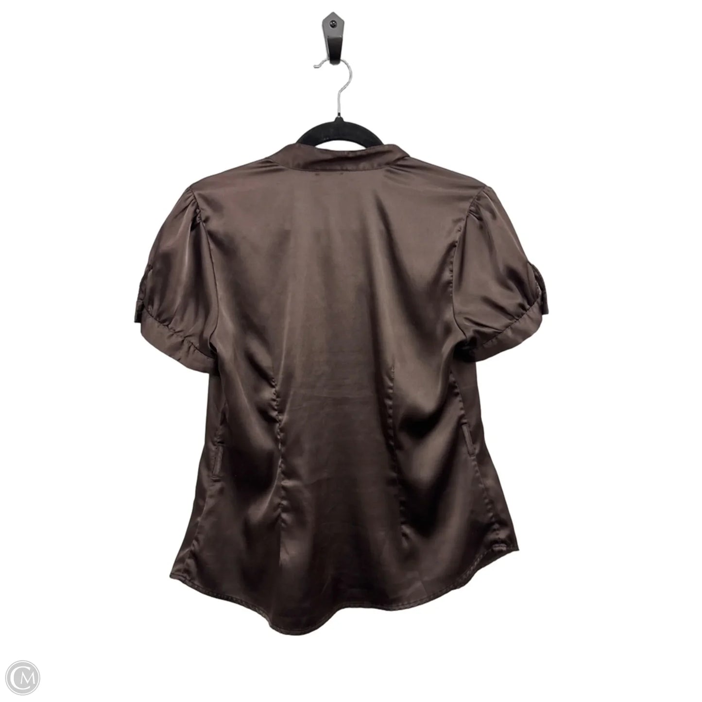 Blouse Short Sleeve By Bcx In Brown, Size: L