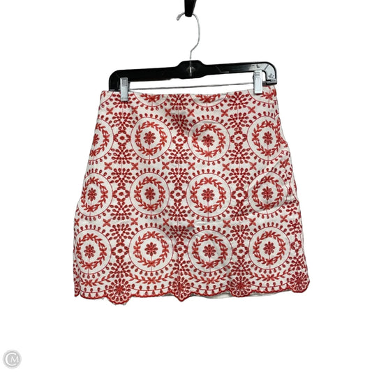 Skirt Mini & Short By Loft In Red & White, Size: S