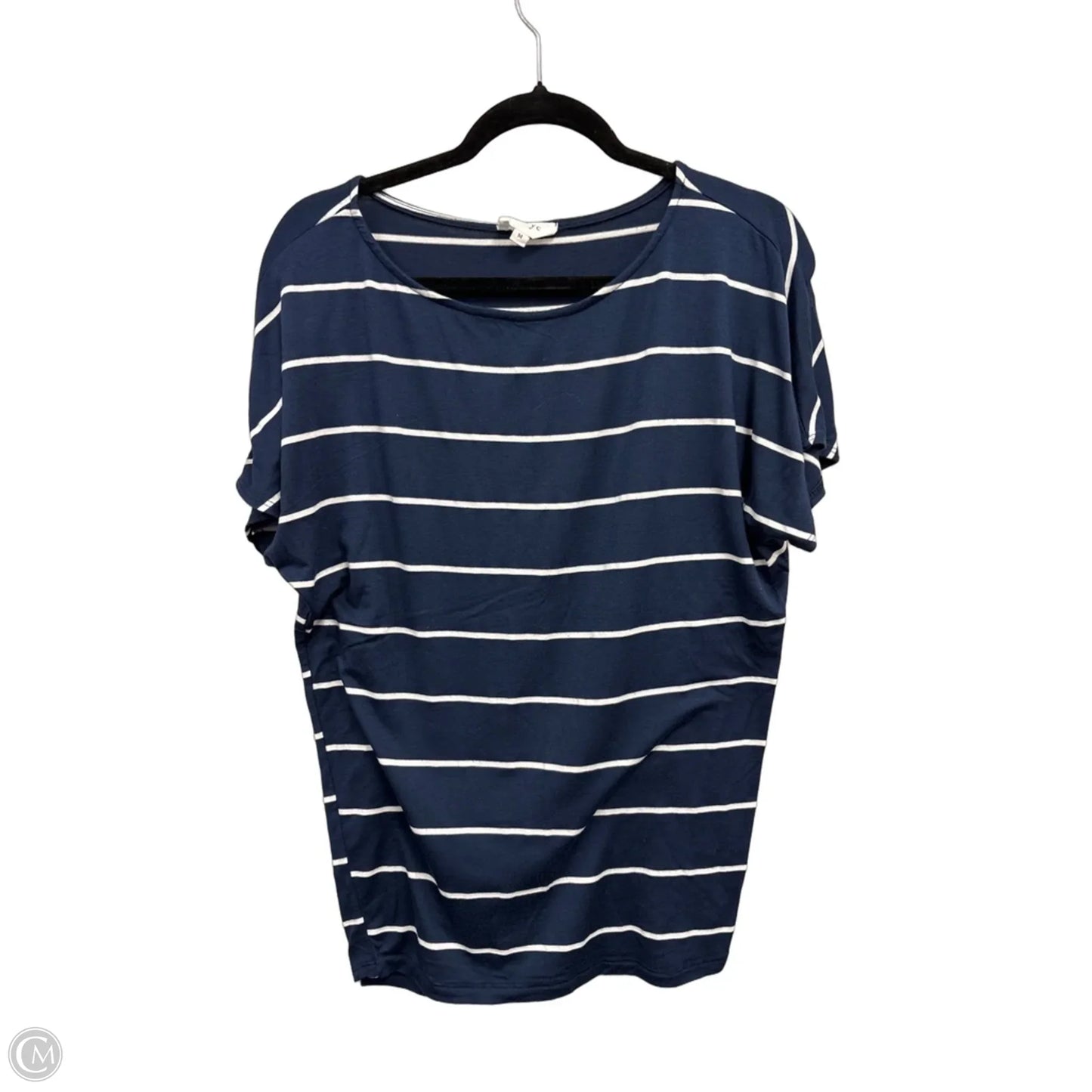 Top Short Sleeve By Clothes Mentor In Blue & White, Size: M