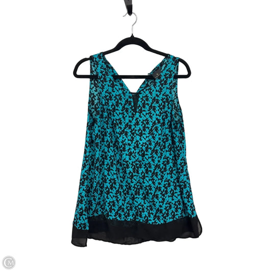 Blouse Sleeveless By Worthington In Black & Blue, Size: M