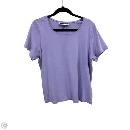 Top Short Sleeve Basic By Karen Scott In Purple, Size: Xl