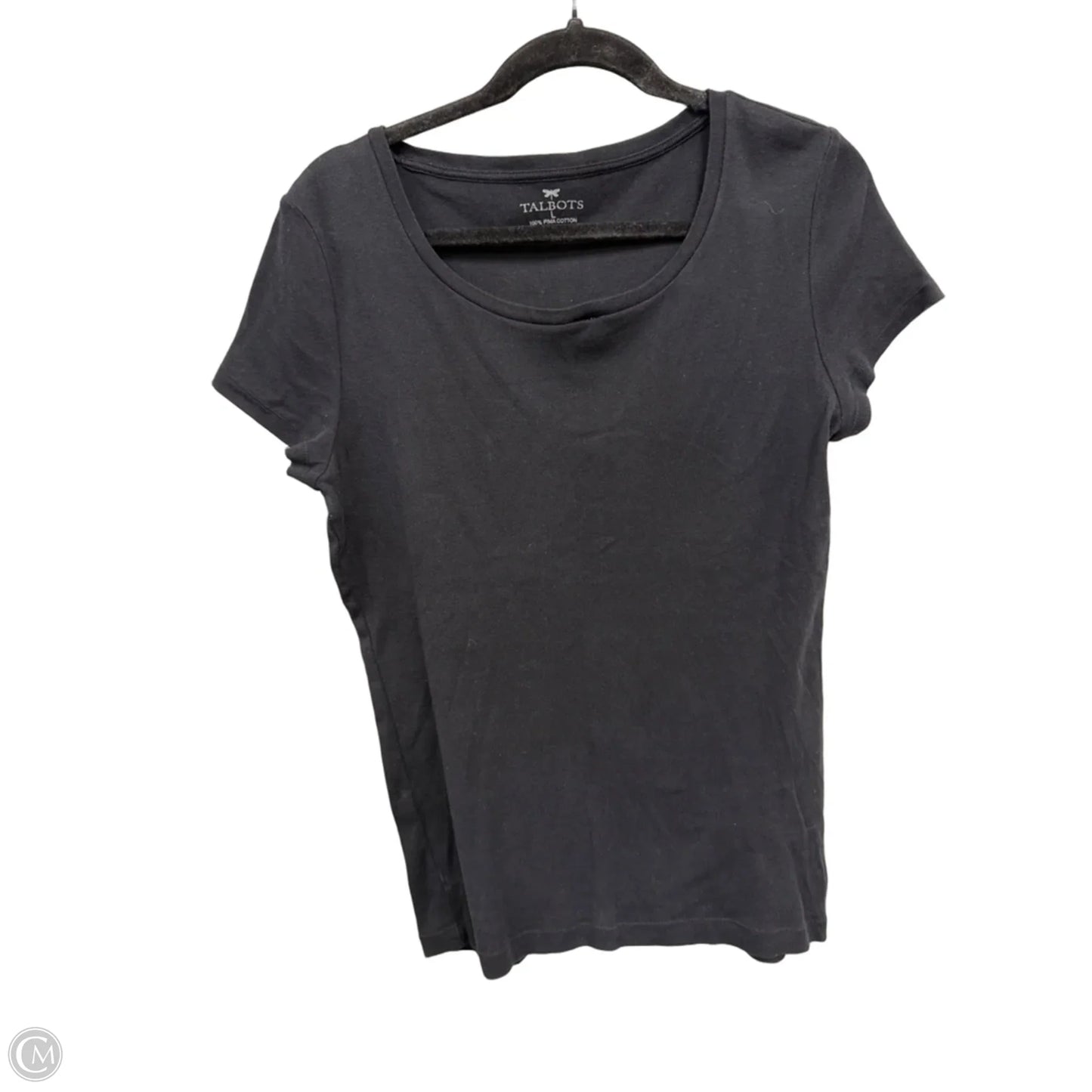 Top Short Sleeve Basic By Talbots In Black, Size: L