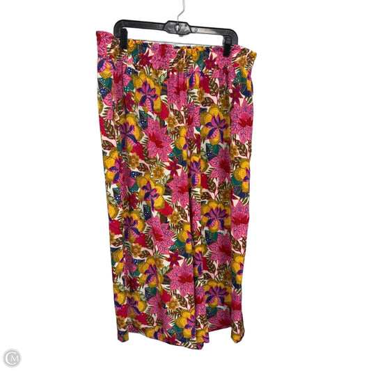 Pants Wide Leg By Rose And Olive In Pink & Yellow, Size: 2x