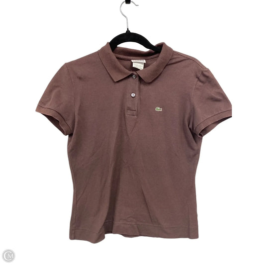 Top Short Sleeve By Lacoste In Brown, Size: M