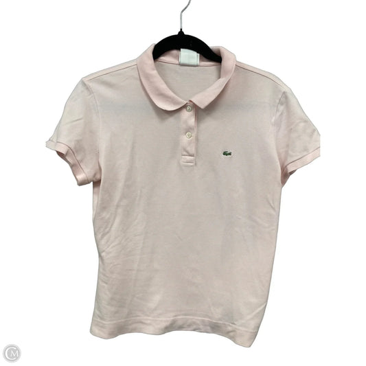 Top Short Sleeve By Lacoste In Pink, Size: M