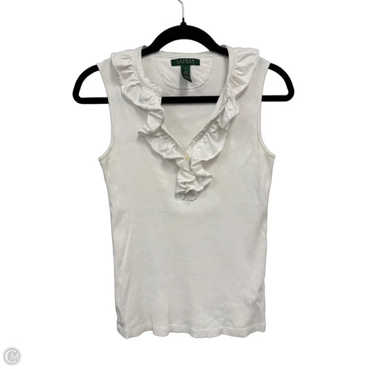 Top Sleeveless By Lauren By Ralph Lauren In White, Size: S