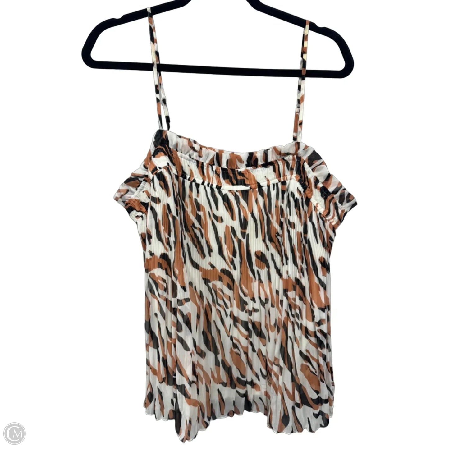 Blouse Sleeveless By Nine West In Black & Cream, Size: Xl