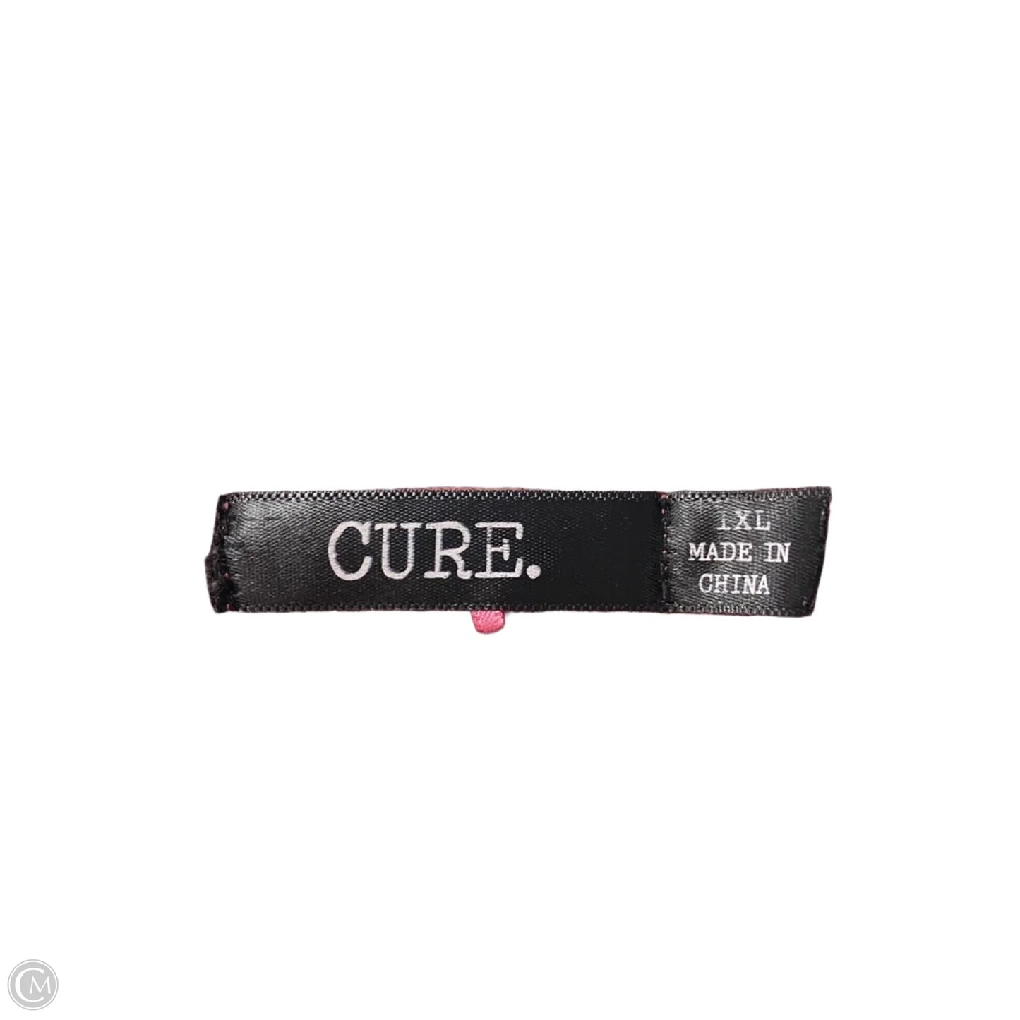 Top Short Sleeve By Cure In Pink & White, Size: 1x