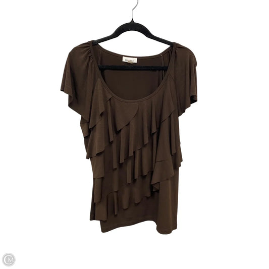 Blouse Short Sleeve By Clothes Mentor In Brown, Size: Xl
