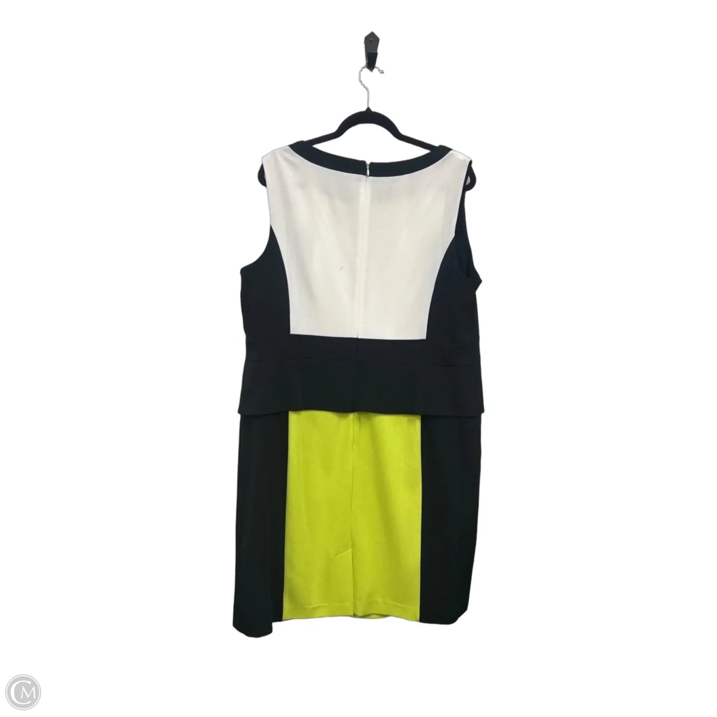Dress Casual Midi By Glamour In Black & Green, Size: 18