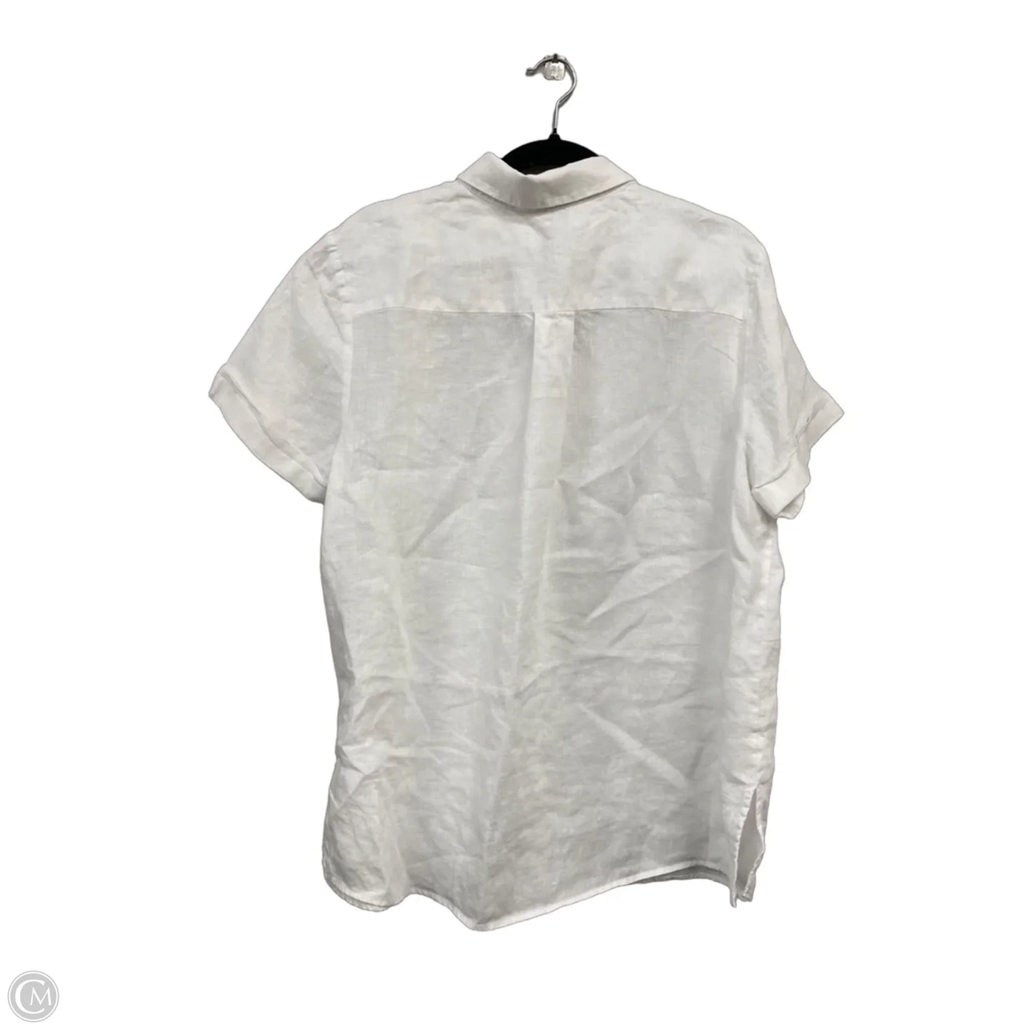 Top Short Sleeve By Quince In White, Size: L