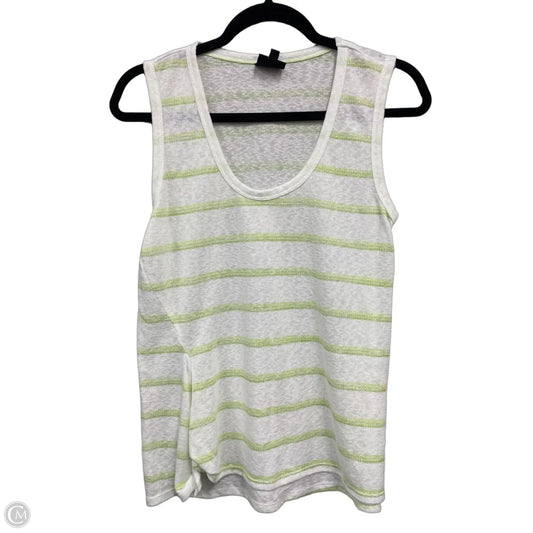 Top Sleeveless By Bobeau In Green & White, Size: M