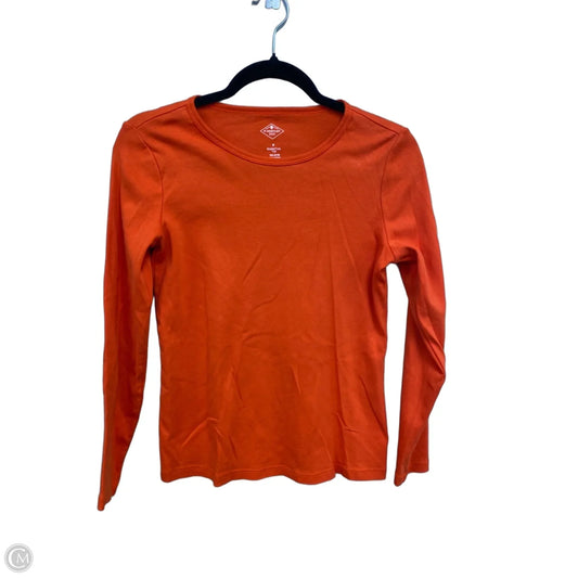 Top Long Sleeve Basic By St Johns Bay In Orange, Size: S