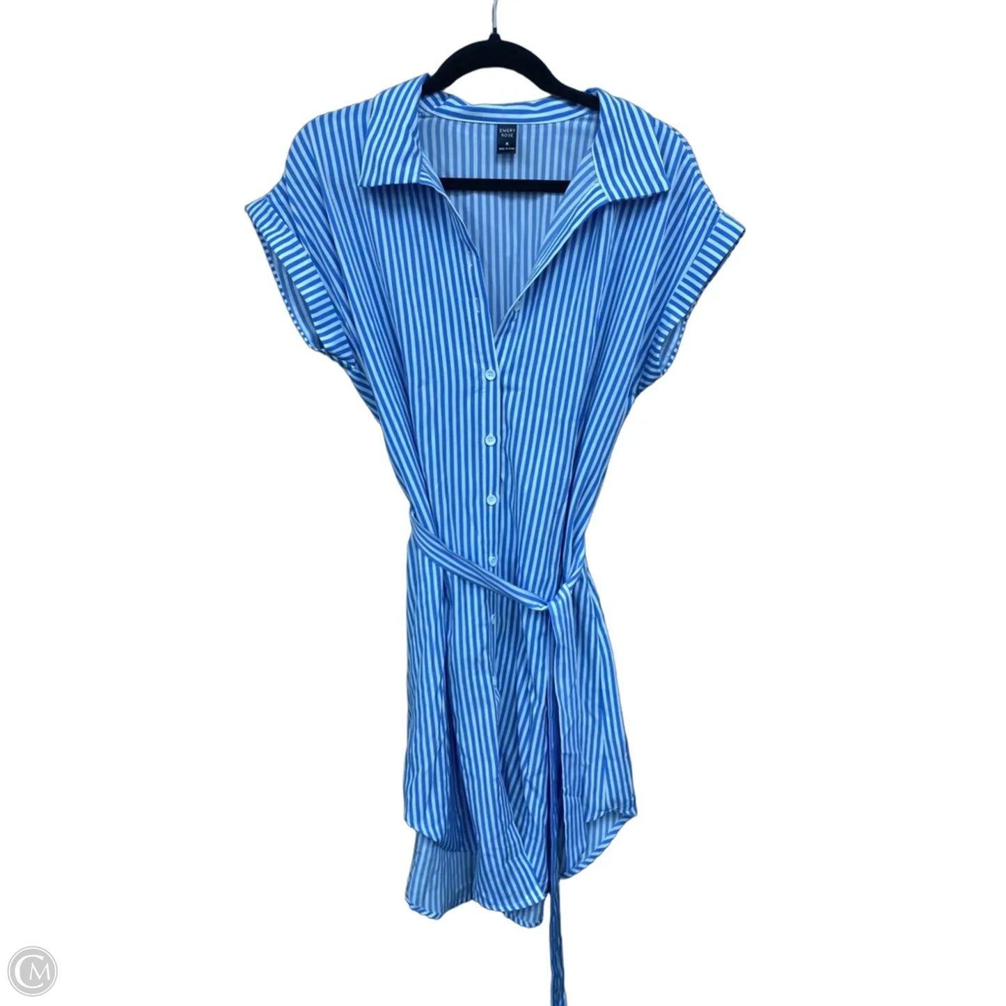 Dress Casual Midi By Emery Rose In Blue & White, Size: M
