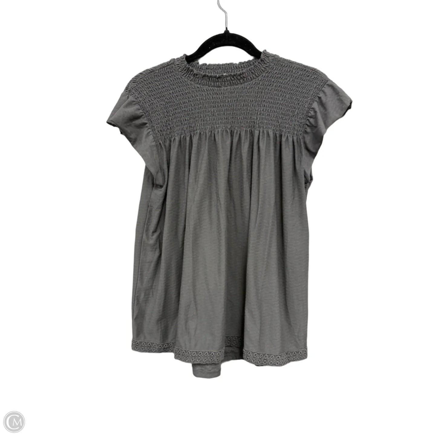 Top Short Sleeve By Jolt In Grey, Size: L