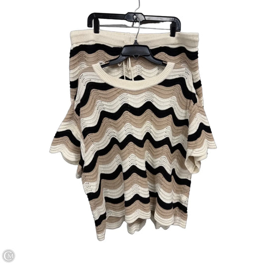Shorts Set By Clothes Mentor In Black & Cream, Size: 2x