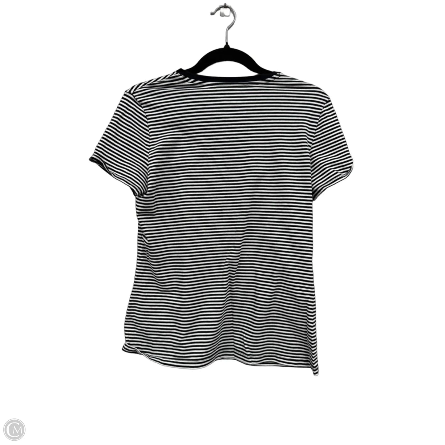 Top Short Sleeve Basic By Lord And Taylor In Black & White, Size: M