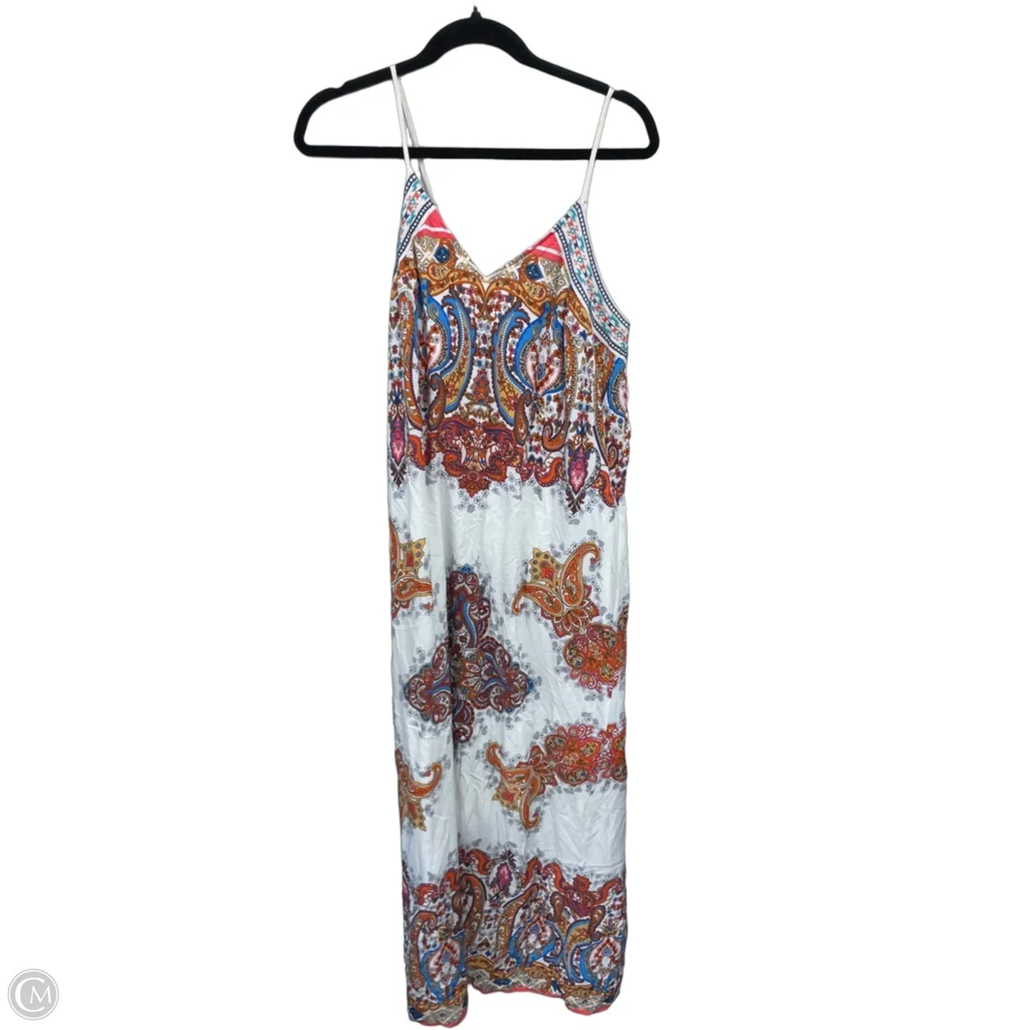 Dress Casual Maxi By Flying Tomato In Orange & White, Size: L
